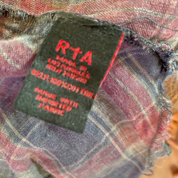 RTA Industrial Linen Button Rown Shirt - Picture 4 of 8
